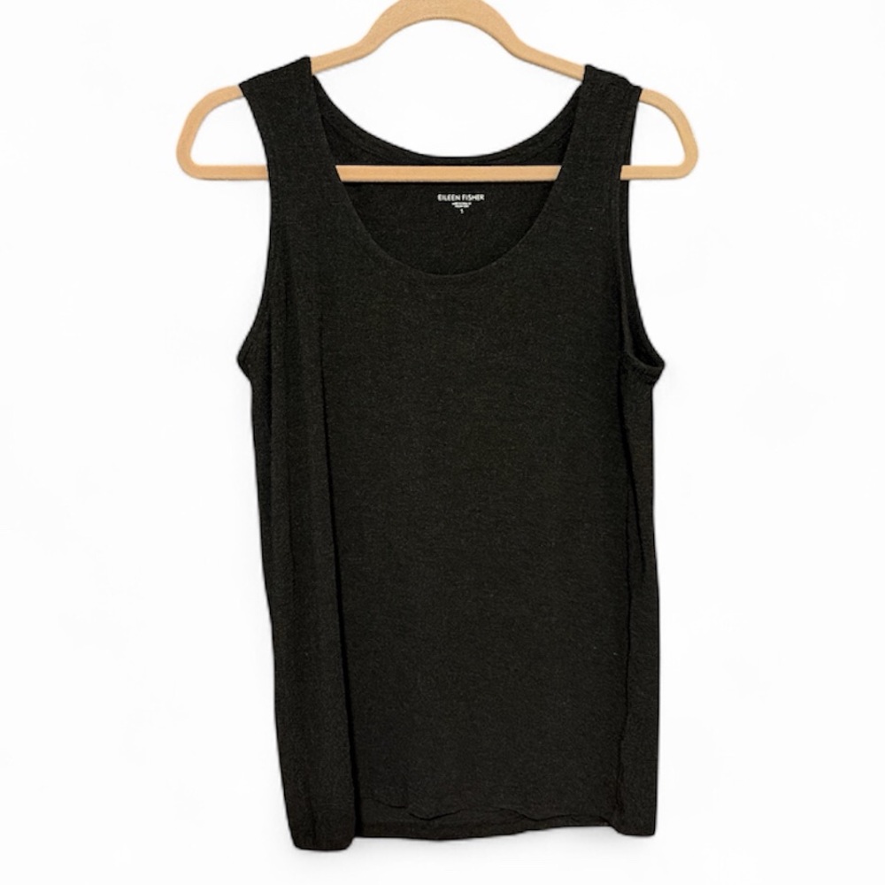 Eileen Fisher Tank Top Viscose Jersey Sleeveless Charcoal Gray Size Small